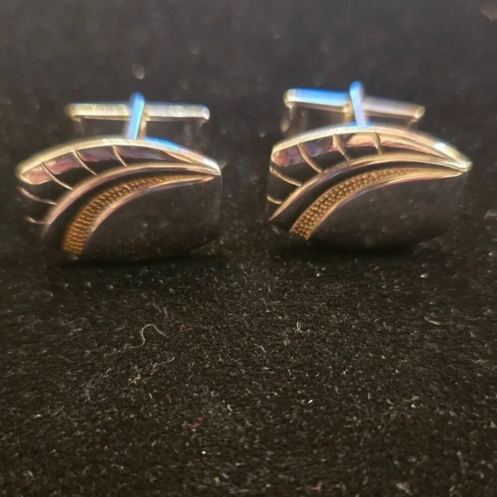 Vintage Silver Tone Cuff links